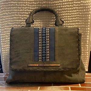 Steve Madden Gray and Blue Patterned Briefcase